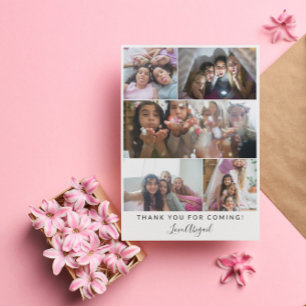 Thank You Sleepover Girl's Party Photo Collage Card