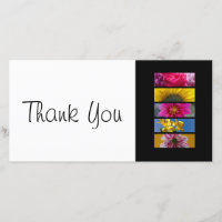 Thank You slim Card - Pink & Yellow Macro Flowers