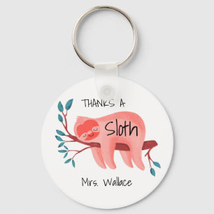 thank you sloth teacher teaching assistant TA  Key Ring