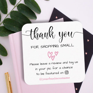 thank you Small Business Handmade instagram Calling Card