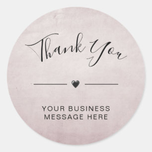 Thank You Small Business Minimalist Dusty Pink Classic Round Sticker
