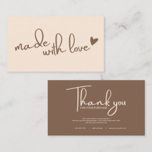 Thank You Small Business Note Business Card
