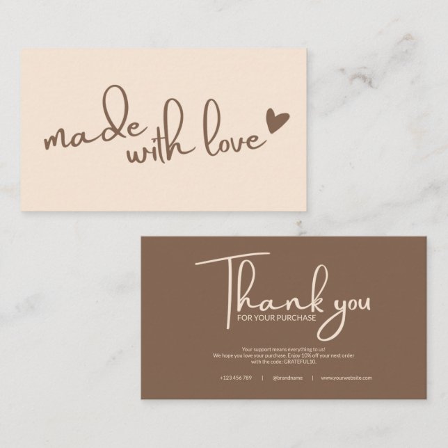 Thank You Small Business Note Card (Front/Back)