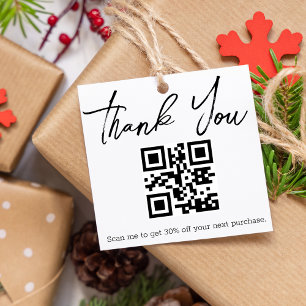 thank you small business qr code discount favour tags