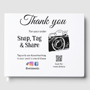 Thank you snap tag share media camera add socials guest book