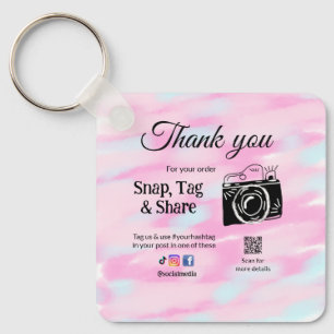 Thank you snap tag share media camera add socials key ring