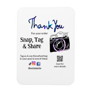 Thank you snap tag share media camera add socials magnet