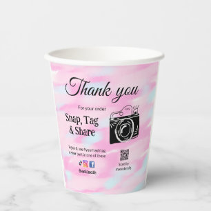 Thank you snap tag share media camera add socials paper cups