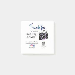 Thank you snap tag share media camera add socials post-it notes