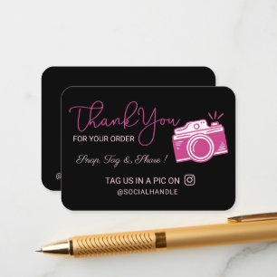Thank You Snap, Tag & Share Social Media Camera Enclosure Card