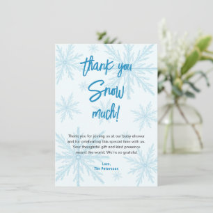 Thank You Snow Much Snowflakes Boy Baby Shower Card