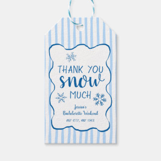Thank You Snow Much Winter Blue Bachelorette Gift Tags