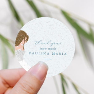 Thank You Snow Much Winter Fashion Quinceanera Classic Round Sticker