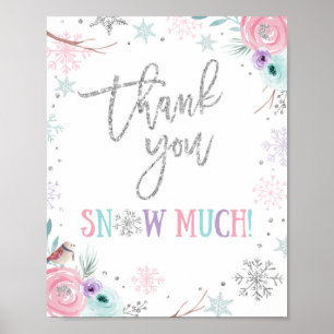 Thank You Snow Much Winter Onederland Birthday Poster