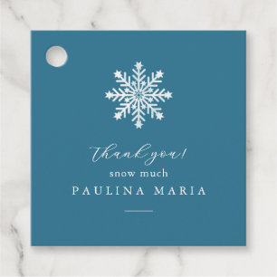 Thank You Snow Much Winter Quinceanera Blue Favour Tags
