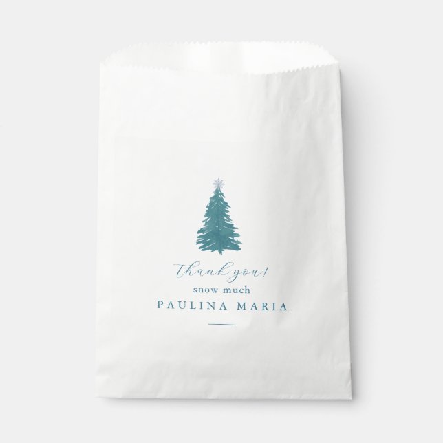 Thank You Snow Much Winter Quinceanera Pine Tree Favour Bag (Front)