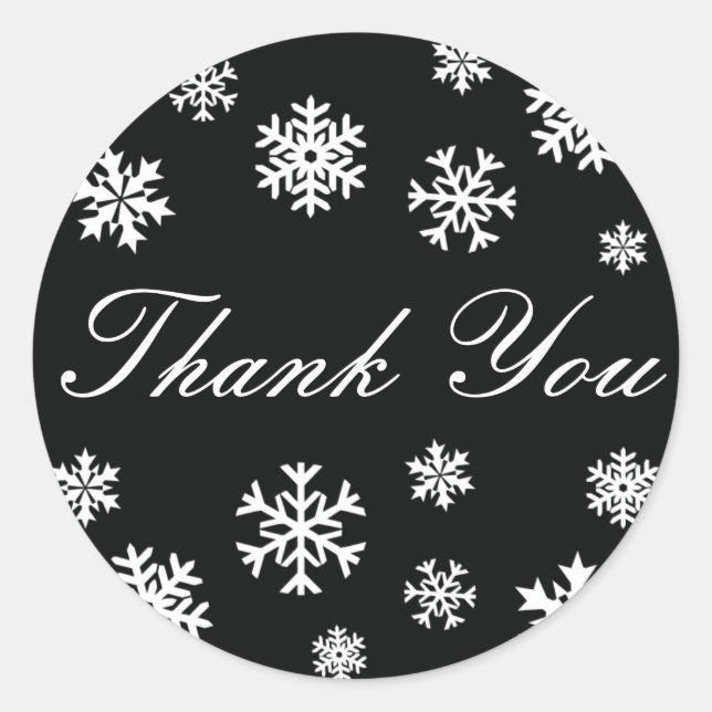 Thank You Snowflakes Envelope Sticker Seal (Front)