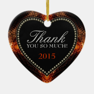 Thank You So Much Firey Heart Ornament