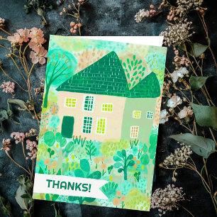 THANK YOU SO MUCH Home Garden Watercolor Cute Card