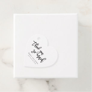 Thank you so much Names names Thanks wedding Heart Favour Tags
