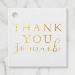 Thank You So Much Real Gold Foil Favour Tags