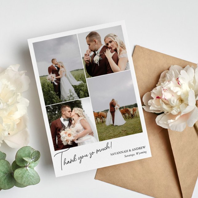 Thank You So Much Romantic 4 Wedding Photo Collage (Creator Uploaded)