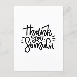 Thank You So Much Typography Postcard