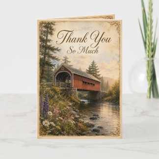 Thank You So Much Vintage New England Bridge Card