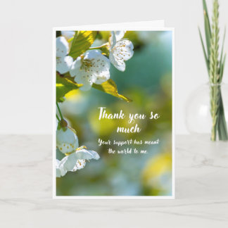 Thank You So Much White Blossom Card