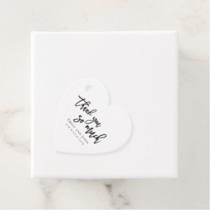 Thank you so much/your names & message wedding favour tags