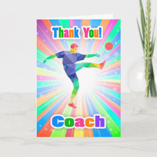 Thank you soccer / football coach, with abstract