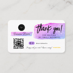 Thank You Social Media Business Modern Gold Purple Card