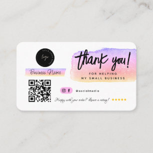 Thank You Social Media Business Modern Rose Gold Card