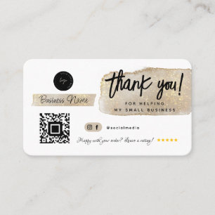Thank You Social Media Small Business Modern Gold Card