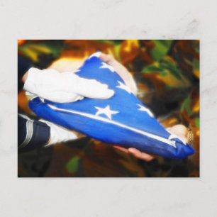 "Thank You"  Soldier Receiving the American Flag Postcard