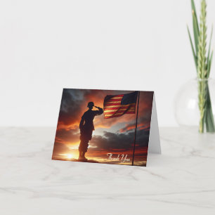 Thank You Soldier Saluting Flag  Card