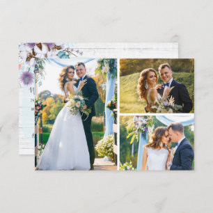Thank You Southern Cotton 3-Photo Wedding Card