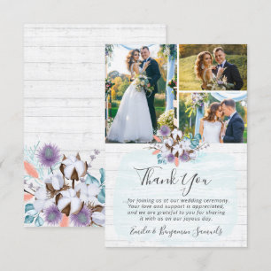 Thank You Southern Cotton Country Wedding Card