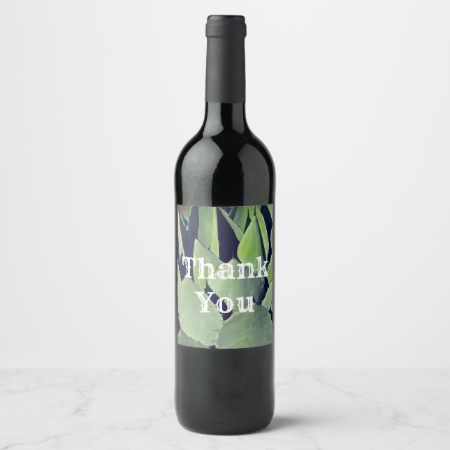 Thank You Southwestern Style Agave Appreciation Wine Label (Front)