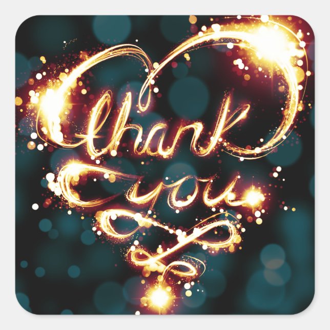 thank you square sticker (Front)