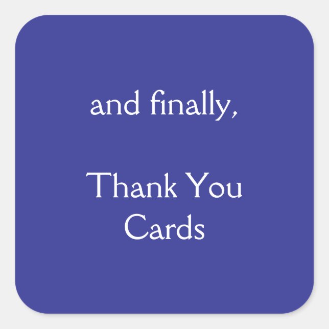 Thank You Square Sticker (Front)