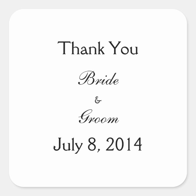 Thank You Square Sticker (Front)