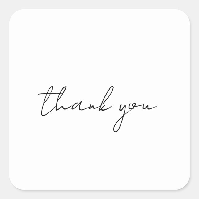 Thank you square sticker (Front)