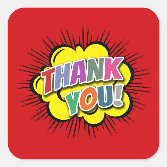 Thank You Square Sticker (Front)