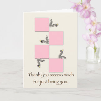Thank You Sssssso Much Modern Pink Chequerboard Ca Card