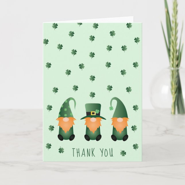 Thank You St Patricks Day Gnome Card (Front)