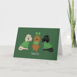 Thank You St Patricks Day Goldendoodle Dogs Card