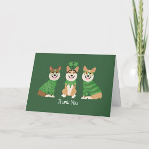Thank You St Patricks Day Pembroke Welsh Corgi Dog Card