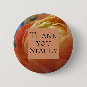 Thank you Stacey Floral Photograph Ranunculus 6 Cm Round Badge