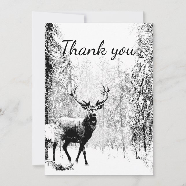 Thank You Stag Deer Animal Forest Art (Front)